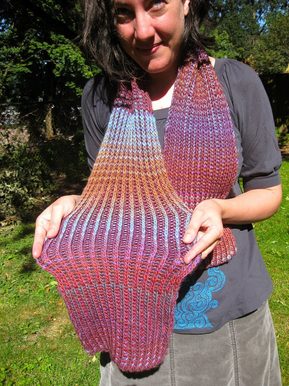 Hand-knit Wool Scarf