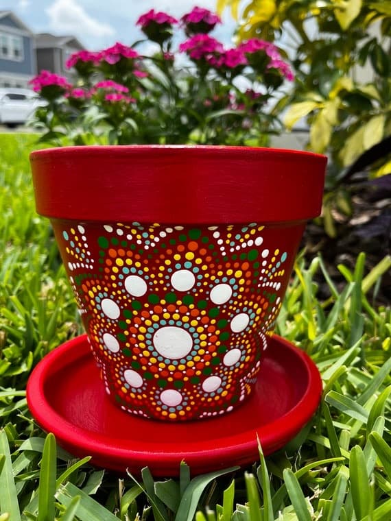 Image 1 of Hand-painted Flower Pot
